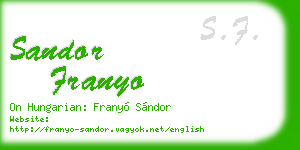 sandor franyo business card